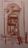 Колокольня Александро-невской лавры 9,5х16,5 коричневая тушь,перо